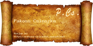 Pakoss Csinszka névjegykártya